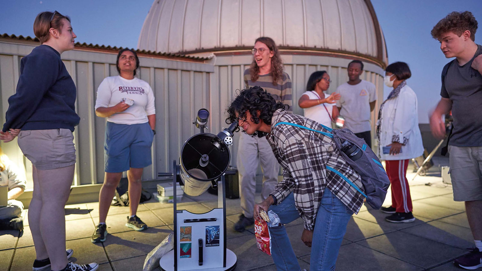 Community members are invited to join astronomy students, staff and faculty during rooftop Star Parties held on the Columbus campus.