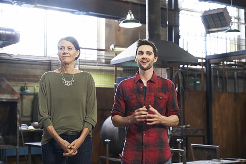 From left: "Blown Away" hosts Katherine Gray and Nick Uhas, courtesy marblemedia