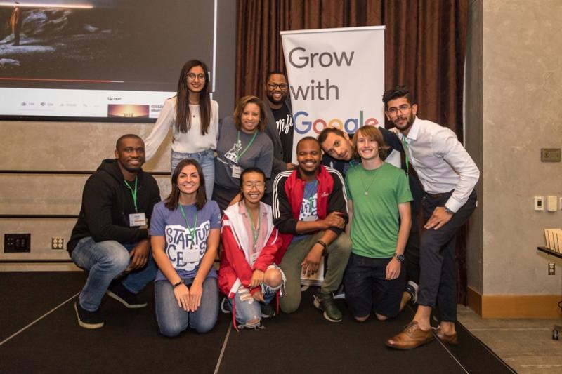 Yasmeen Quadri with fellow Google startup competitors