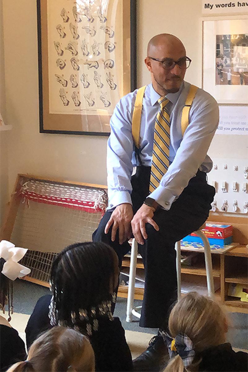 Jeffries presents to his daughter's class