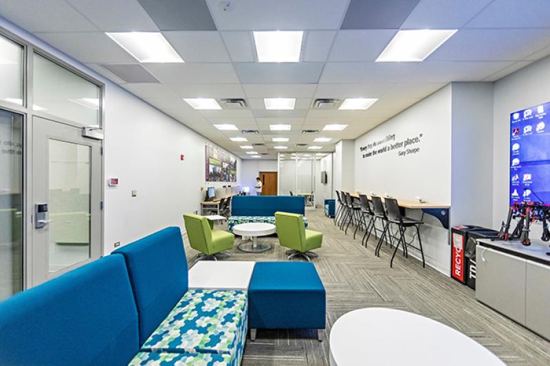 Dedication and ribbon cutting of the Gary & Connie Sharpe Innovation Commons held Thursday, September 20, 2018 at Derby Hall on The Ohio State University Campus in Columbus, Ohio.(© James D. DeCamp of Rob McCormick photography)