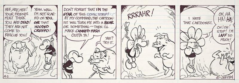 A "Thorn" comic strip from the Billy Ireland Cartoon Library & Museum's Jeff Smith Collection.