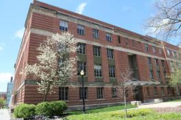 Smith Lab, a brick building, on a spring day