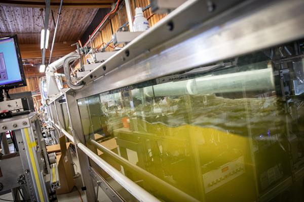 Wave tank used by CAICE at Scripps Institution of Oceanography in San Diego. Image courtesy NSF Center for Aerosol Impacts on Chemistry of the Environment at UC San Diego.