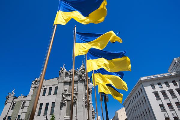 Ukrainian flags